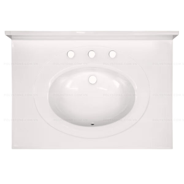 Cultured Marble Integrated Vanity top Single Bowl, 31''x22'' Pure White