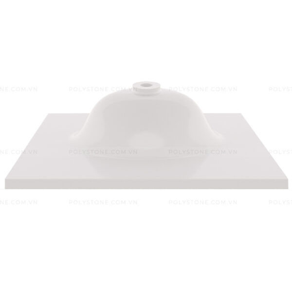 Cultured Marble Integrated Vanity top Single Bowl, 25''x22'' Pure White - Image 3