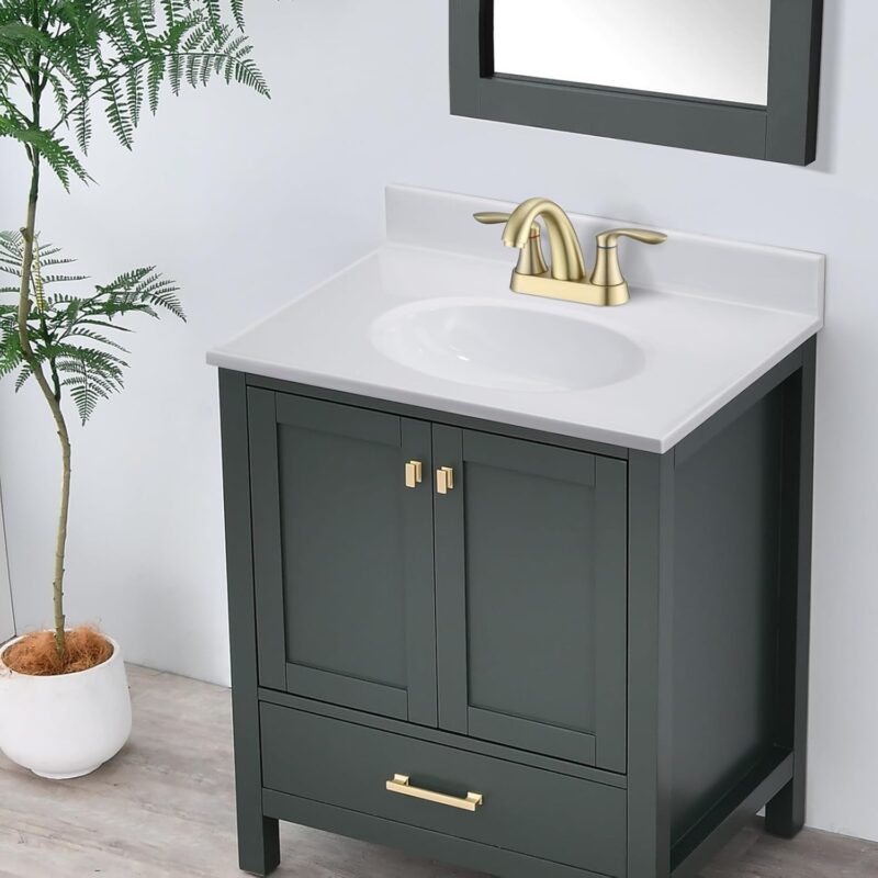 Cultured Marble Integral Vanity Top Single Oval Sink