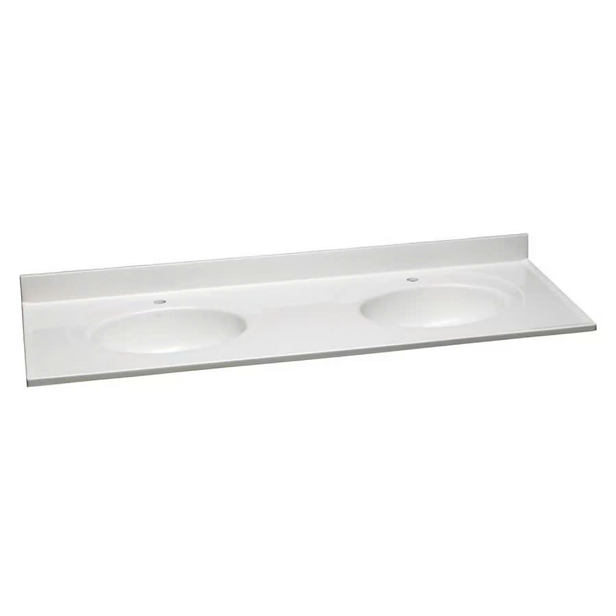 Cultured Marble Vanity Top - Double Oval 61x22
