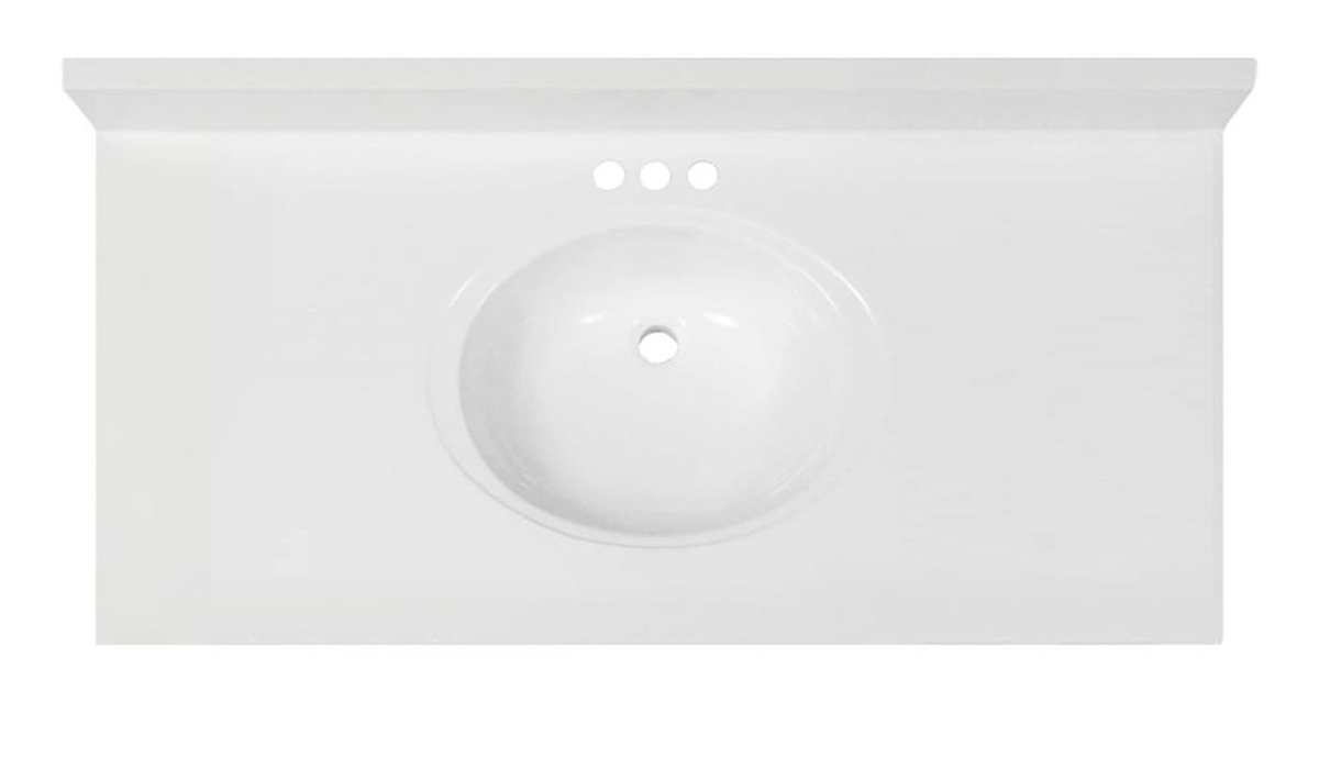 Cultured Marble Vanity Top - Oval 31x22