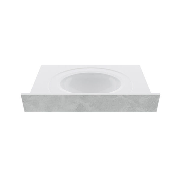 Cultured Marble Integrated Vanity top Single Bowl, 19''x17'' Pure White - Image 4