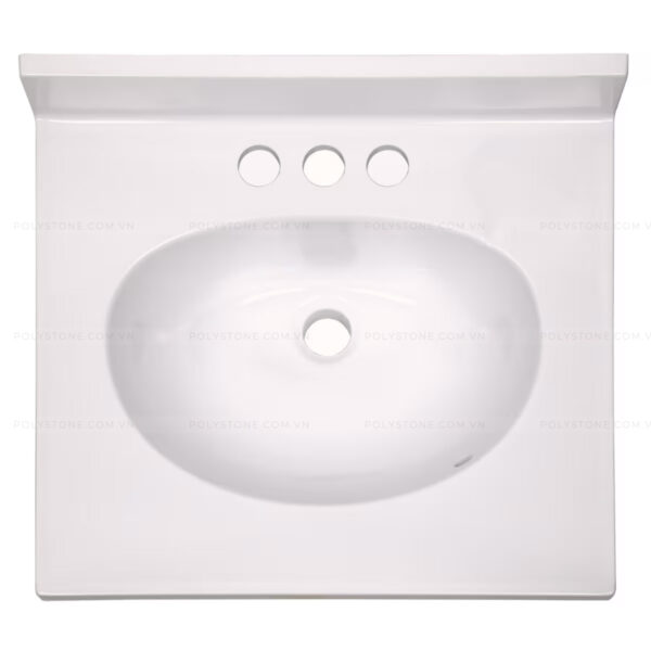 Cultured Marble Integrated Vanity top Single Bowl, 18''x16'' Pure White