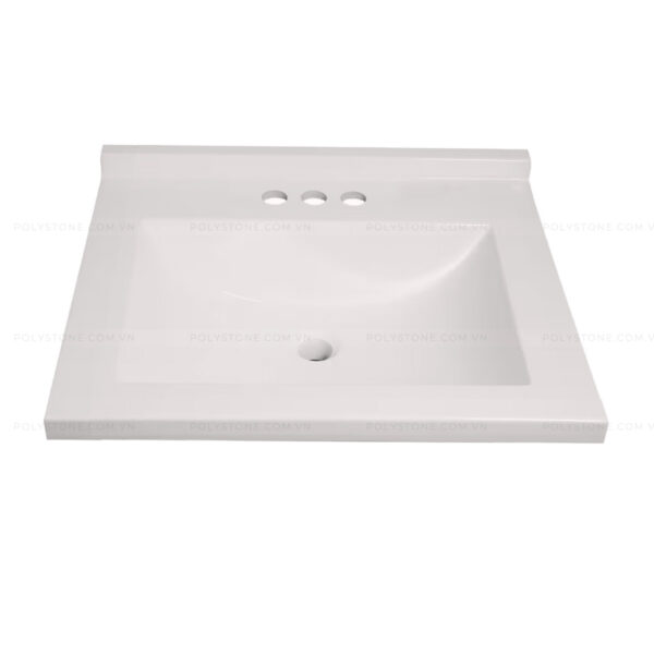 Cultured Marble Integrated Vanity top Single Bowl, 19''x17'' Pure White