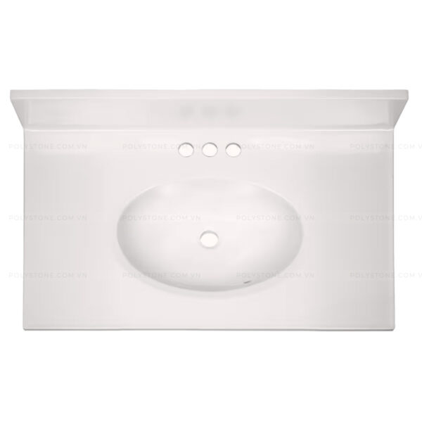 Cultured Marble Integrated Vanity top Single Bowl, 31''x 19'' Pure White