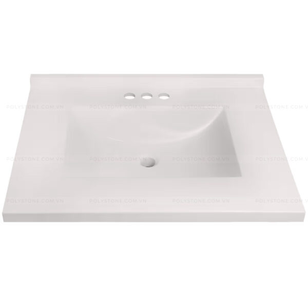 Cultured Marble Integrated Vanity top Single Bowl, 31''x19'' Pure White - Image 3