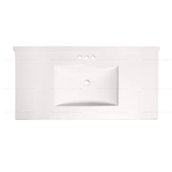 Cultured Marble Integrated Vanity top Single Bowl, 43''x22'' Pure White