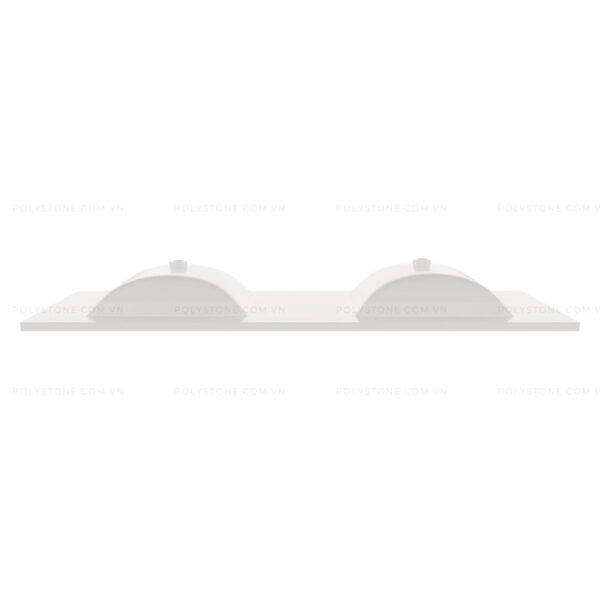 Cultured Marble Integrated Vanity top Double Bowl, 61''x22'' Pure White - Image 5