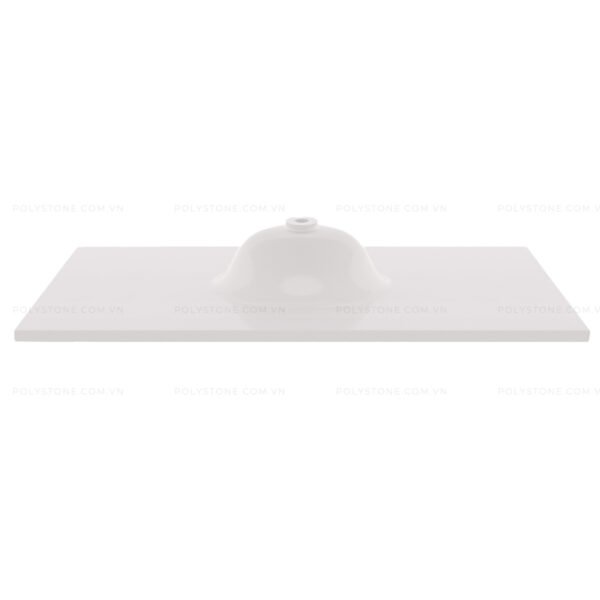Cultured Marble Integrated Vanity top Single Bowl, 61''x22'' Pure White - Image 4