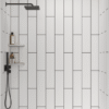Cultured Marble Vertical  Shower Wall Panel, Pure White