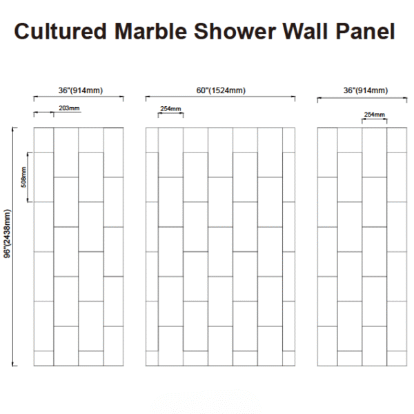Cultured Marble Vertical  Shower Wall Panel, Pure White - Image 2