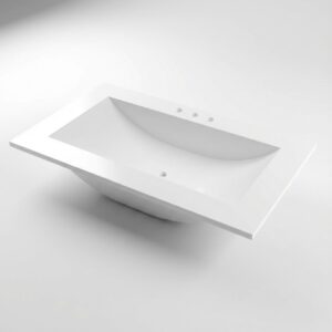 30 x 19 Cultured Marble Non-drip Edge Rectangle Single Bowl Vanity Top