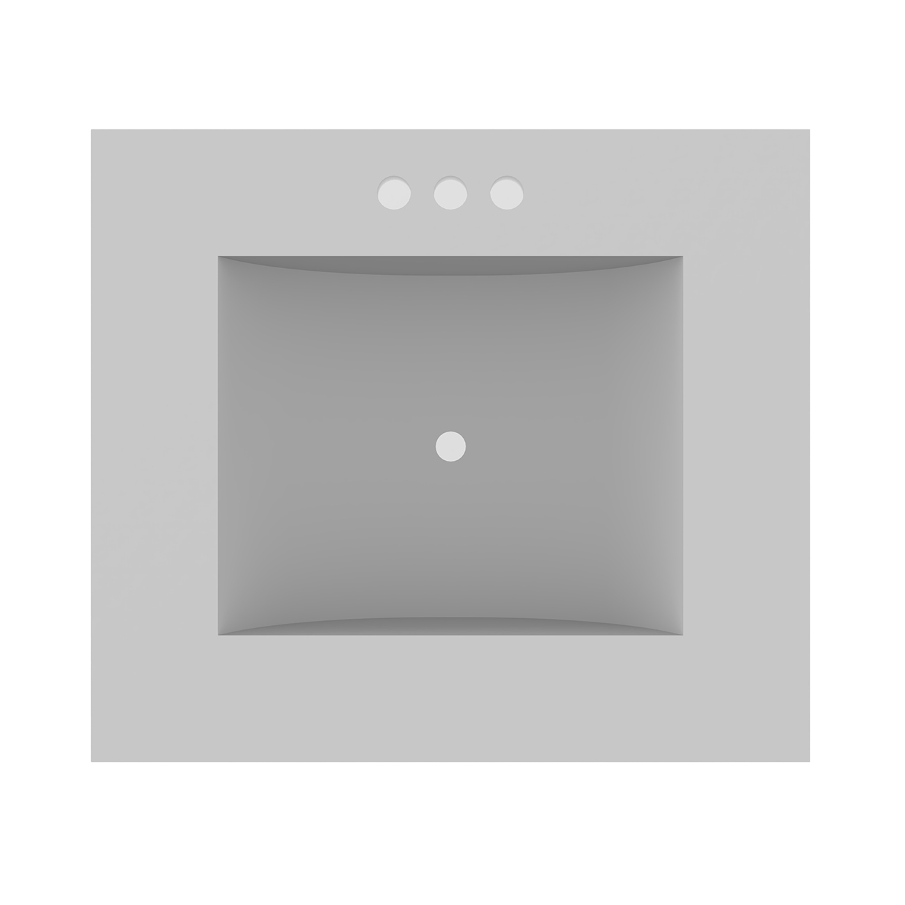 25 x 22 Cultured Marble Non-drip Edge Rectangle Single Bowl Vanity Top with Backsplash - Image 3