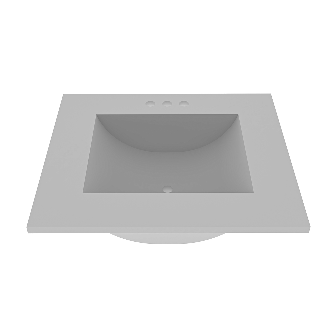 25 x 22 Cultured Marble Non-drip Edge Rectangle Single Bowl Vanity Top with Backsplash - Image 2