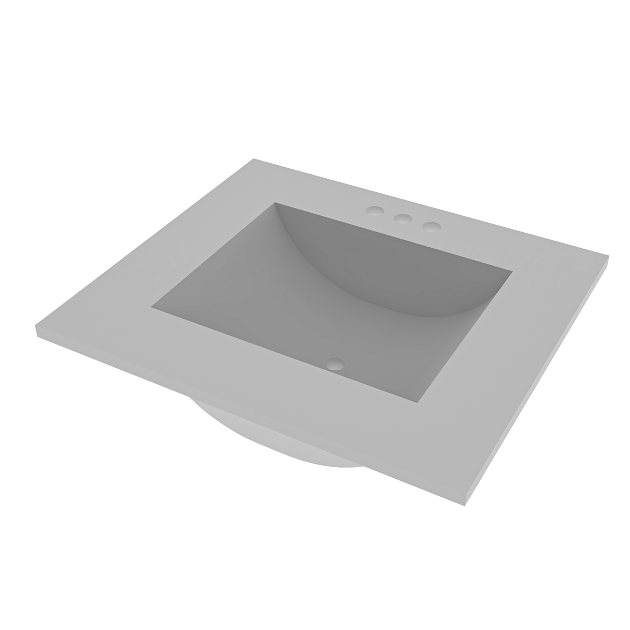 25 x 22 Cultured Marble Non-drip Edge Rectangle Single Bowl Vanity Top with Backsplash