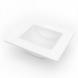 31 x 22 Cultured Marble Non-drip Edge Rectangle Single Bowl Vanity Top