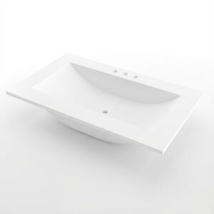 37 x 22 Cultured Marble Non-drip Edge Rectangle Single Bowl Vanity Top