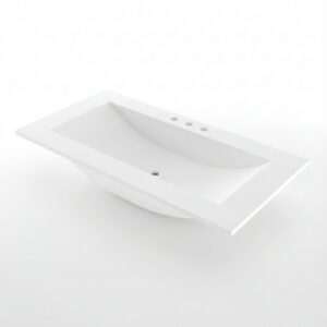 43 x 22 Cultured Marble Non-drip Edge Rectangle Single Bowl Vanity Top